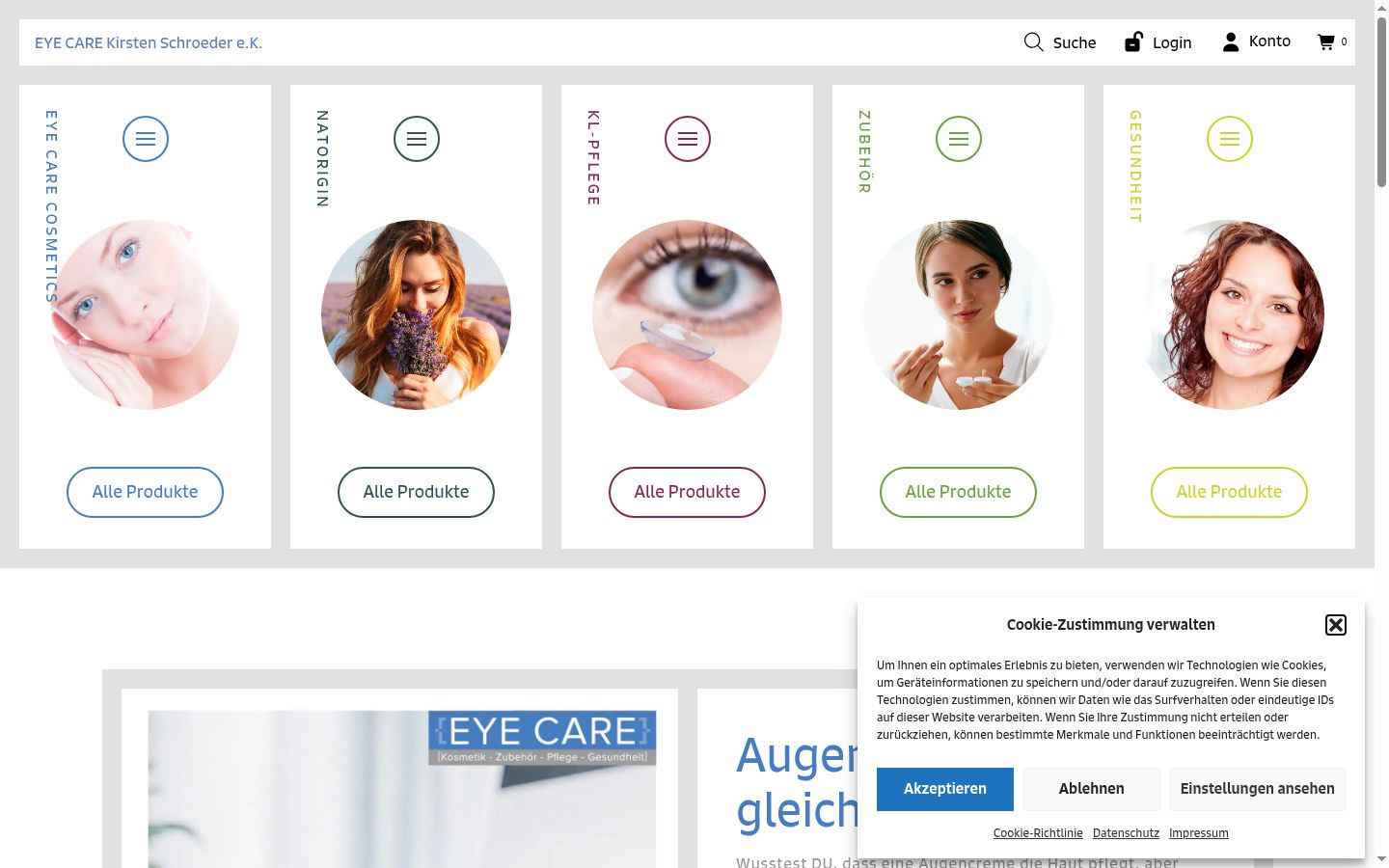 Screenshot del banner di consenso mostrato prima di qualsiasi interazione