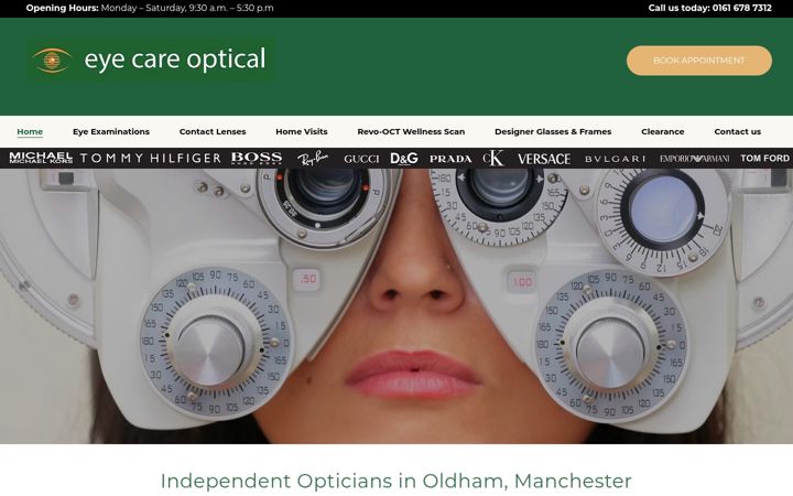Screenshot of eyecareoptical.co.uk
