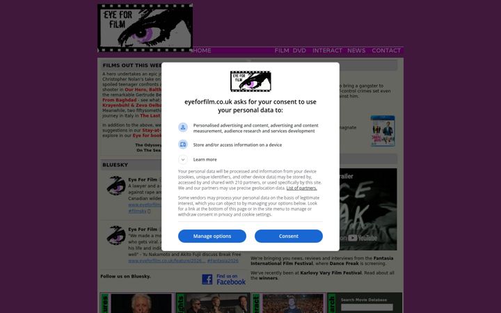 Screenshot of eyeforfilm.co.uk