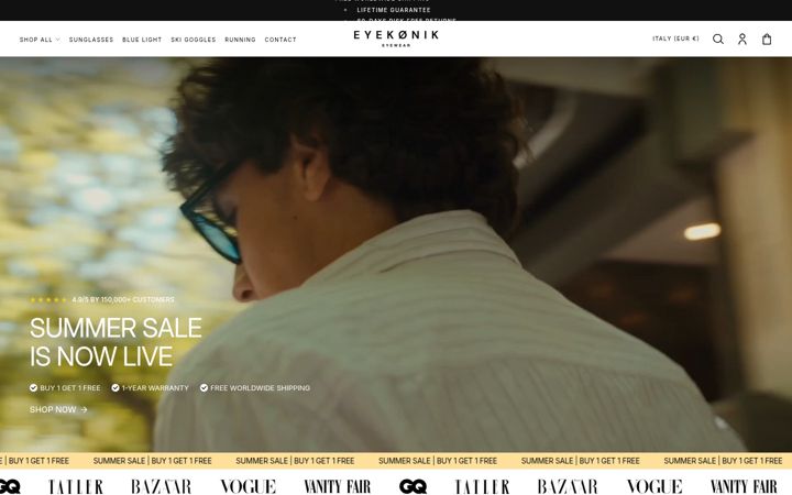 Skjámynd af eyekonikeyewear.it
