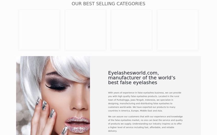Screenshot of eyelashesworld.com