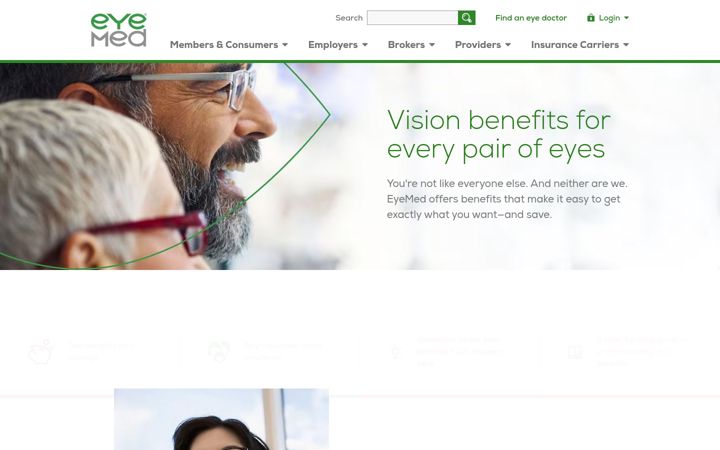 Screenshot ta' eyemedvisioncare.com