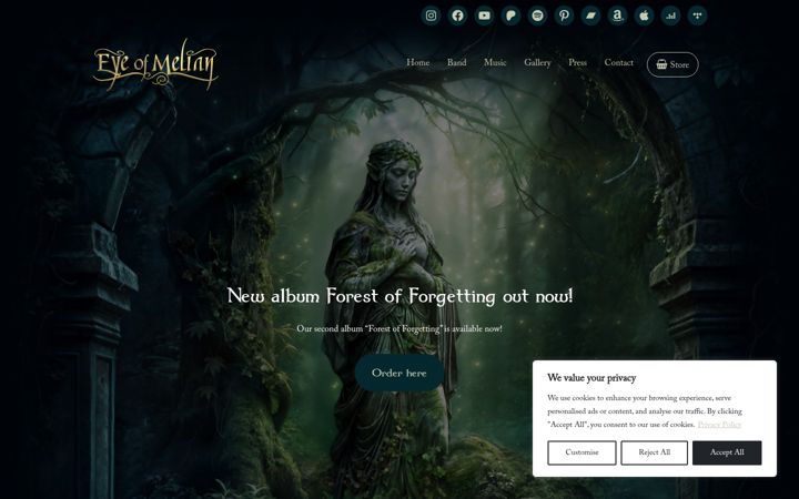 Screenshot of eyeofmelian.com