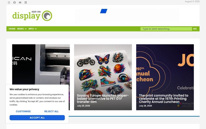 Screenshot of eyeondisplay.com