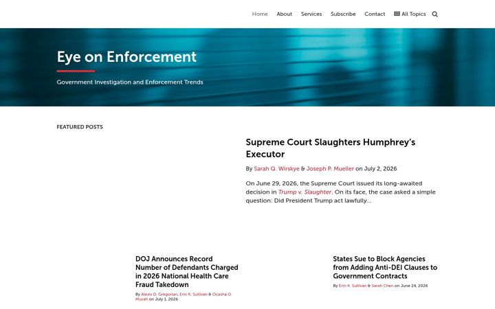 Screenshot of eyeonenforcement.com