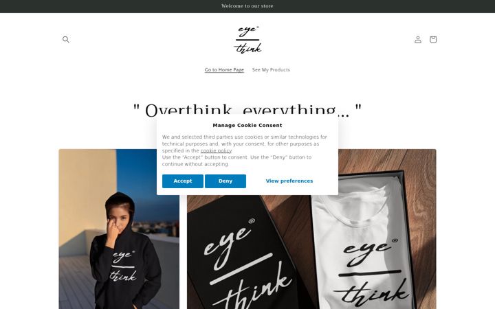 Screenshot of eyeoverthink.myshopify.com