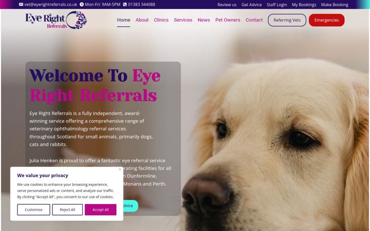 Screenshot of eyerightreferrals.co.uk
