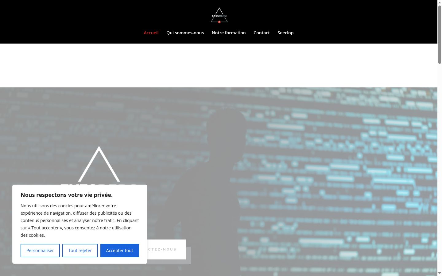 Screenshot of the consent banner shown before any interaction