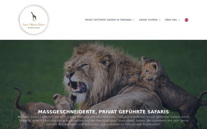 Screenshot of eyes4naturesafaris.ch