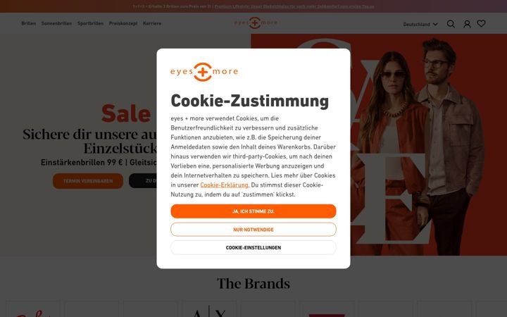Screenshot of eyesandmore.de