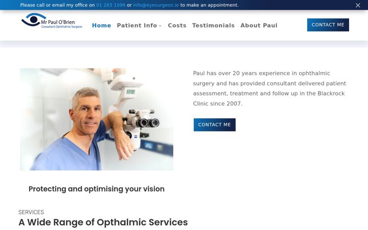 Skærmbillede af eyesurgeon.ie