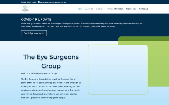 Screenshot of eyesurgeonsgroup.co.uk
