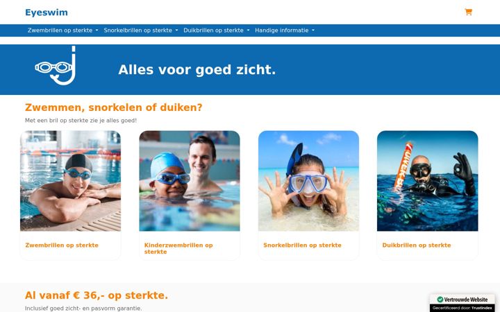 Screenshot van eyeswim.nl
