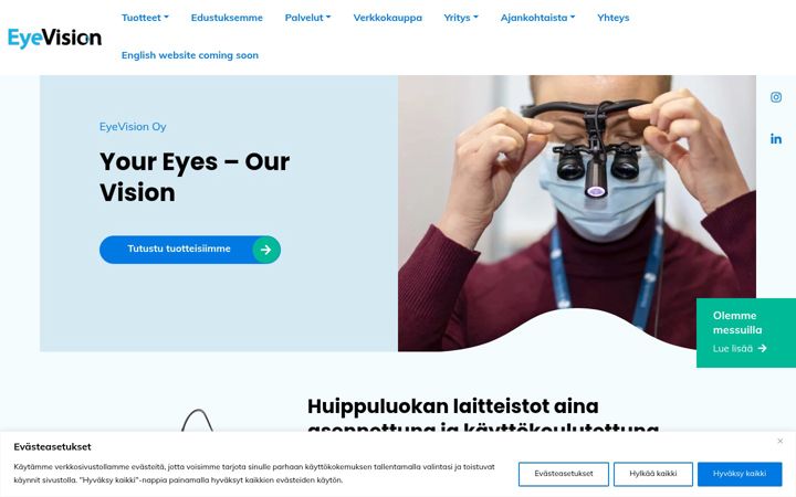 Screenshot of eyevision.fi