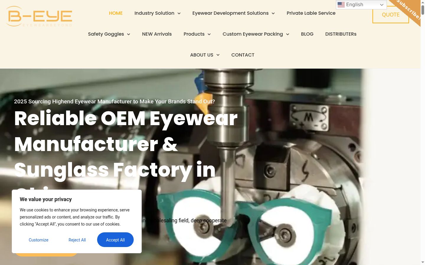 Skjermbilde av samtykkebanneret slik det vises før noen interaksjon