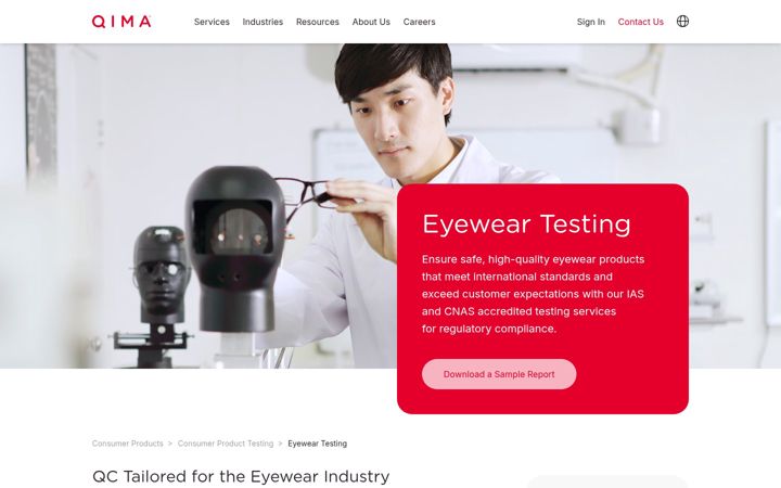 Screenshot of eyeweartesting.com