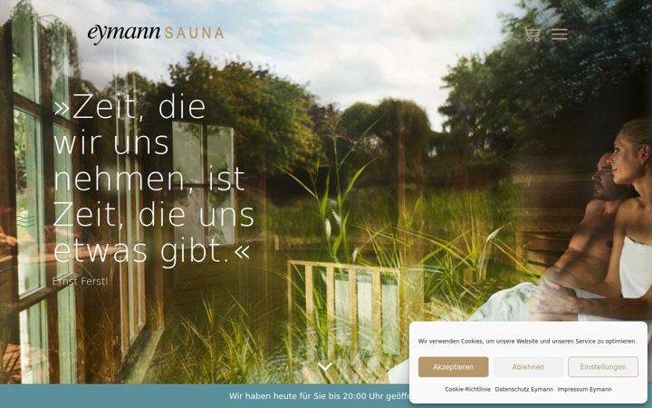 Екранна снимка на eymann-sauna.de