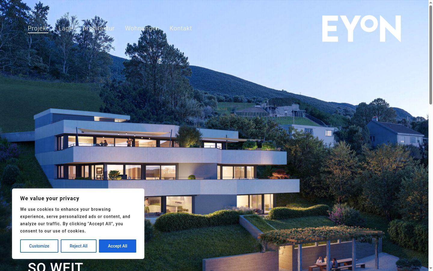 Screenshot of the consent banner shown before any interaction