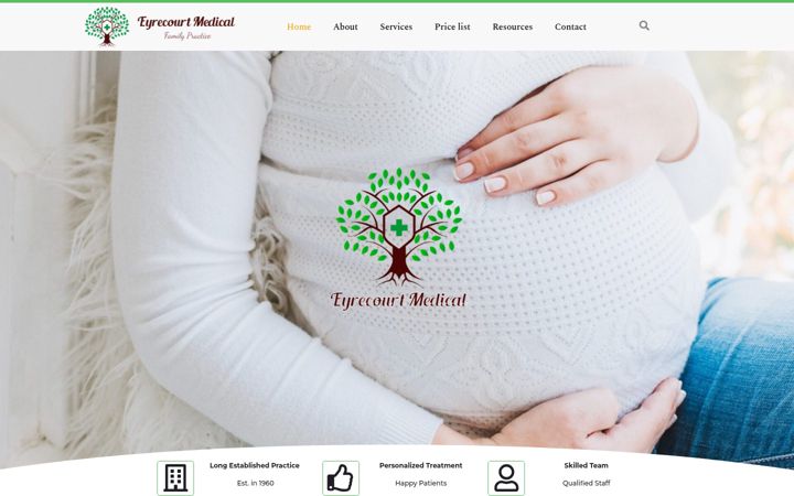 Skærmbillede af eyrecourtmedical.ie