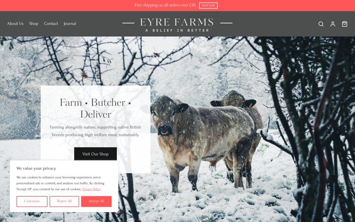 Screenshot of eyrefarms.co.uk