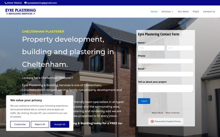 Screenshot of eyreplastering.co.uk