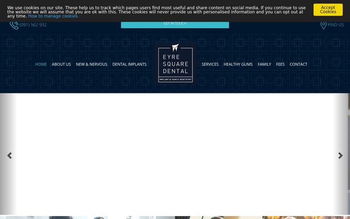 Skærmbillede af eyresquaredental.ie