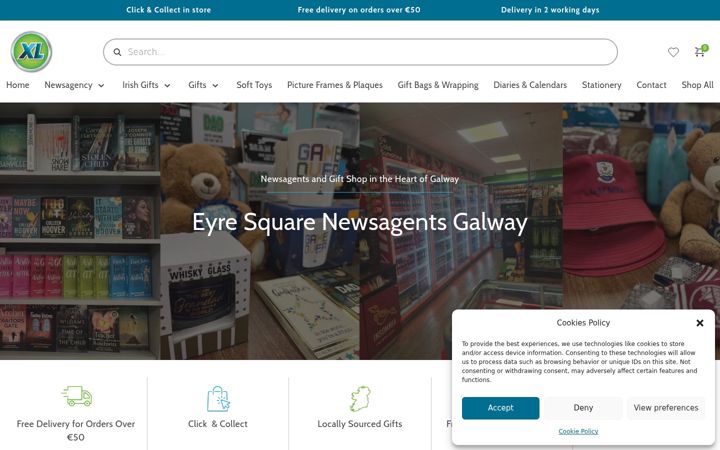 Skærmbillede af eyresquarenewsagents.ie