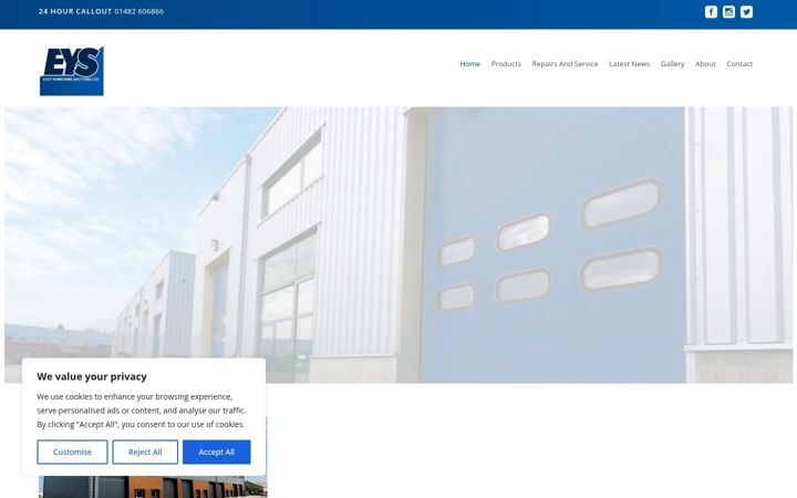 Screenshot of eyshutters.co.uk