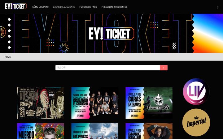 Screenshot of eyticket.com