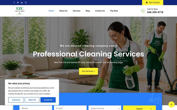 Kuvakaappaus sivustosta ez-cleaning.net