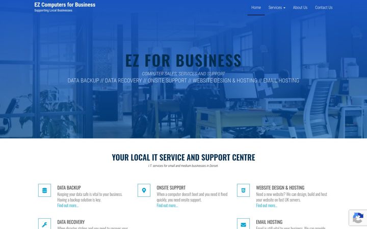 Screenshot stránky ez4business.co.uk