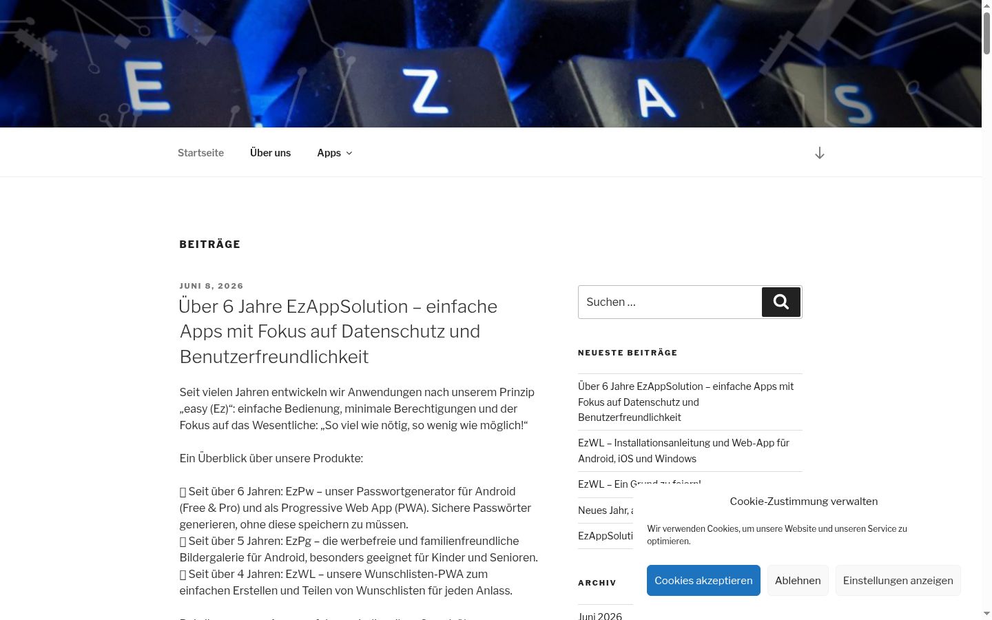 Screenshot του banner συγκατάθεσης που εμφανίστηκε πριν από οποιαδήποτε αλληλεπίδραση