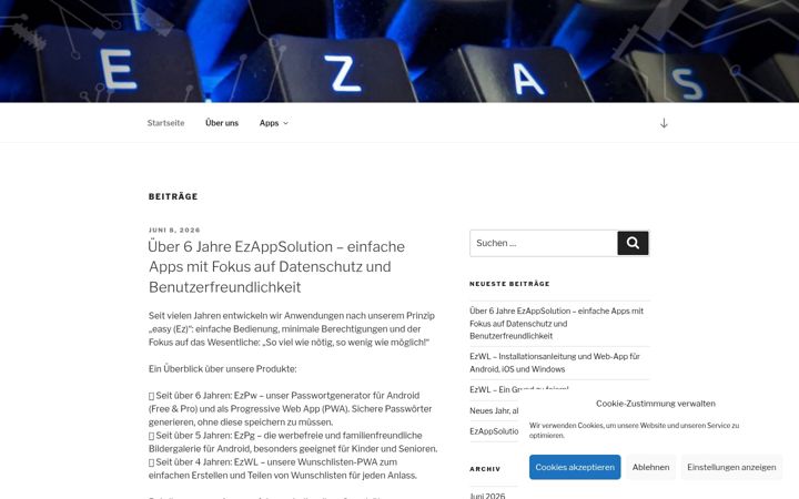 Screenshot von ezappsolution.de