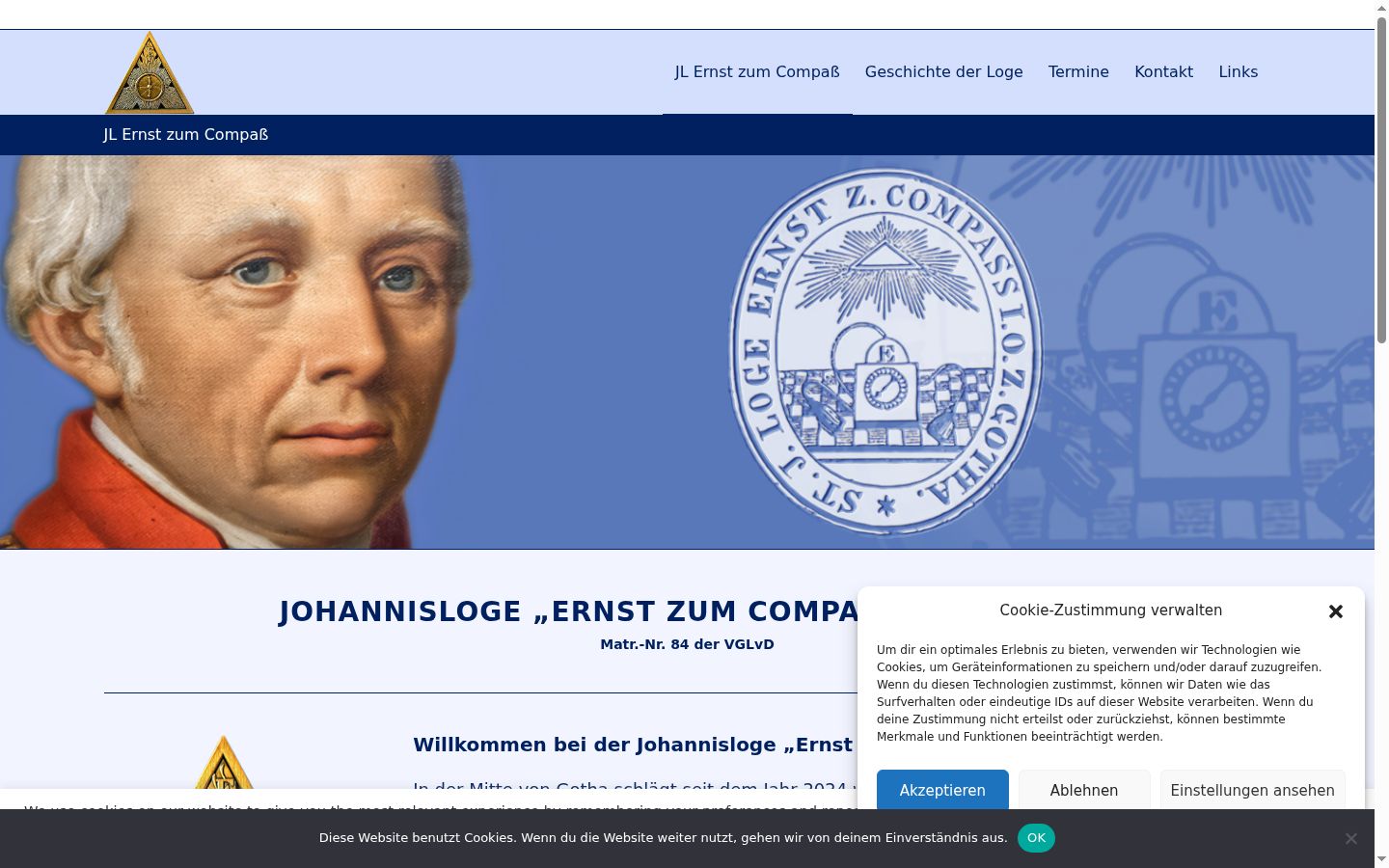 Screenshot des Einwilligungsbanners vor jeglicher Interaktion