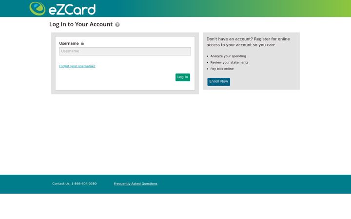 Screenshot of ezcardinfo.com