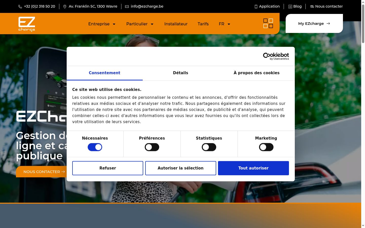 Screenshot del banner di consenso mostrato prima di qualsiasi interazione