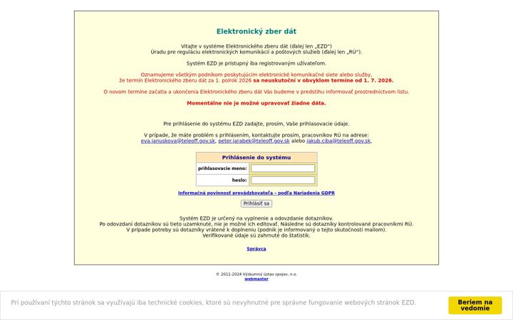 Screenshot of ezd.sk