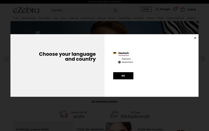 Screenshot of ezebra.de