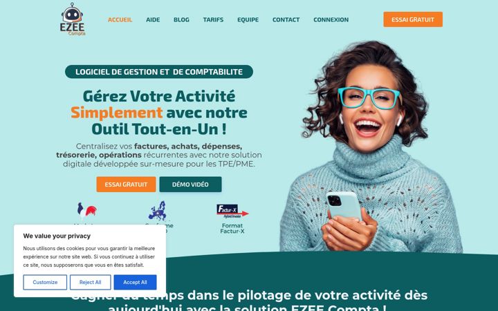 Screenshot of ezee-compta.fr