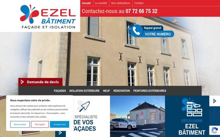 Screenshot of ezel-batiment-jura.fr