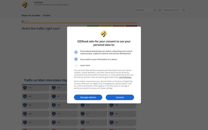 Screenshot of ezeroad.com