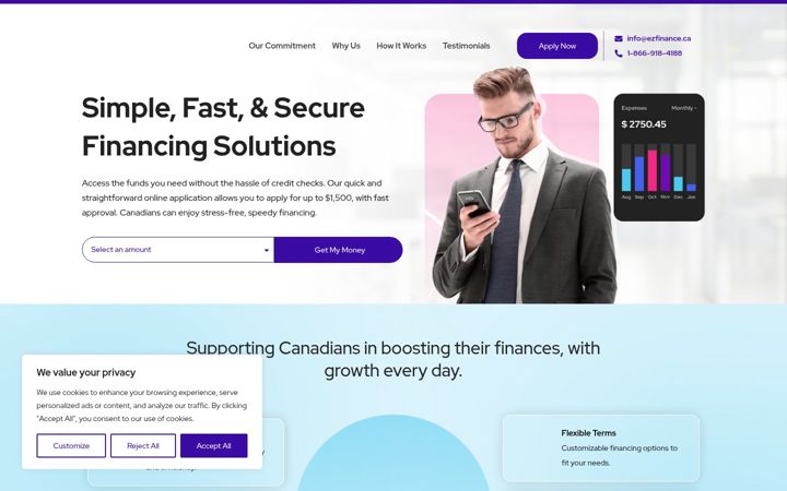 Screenshot of ezfinance.ca