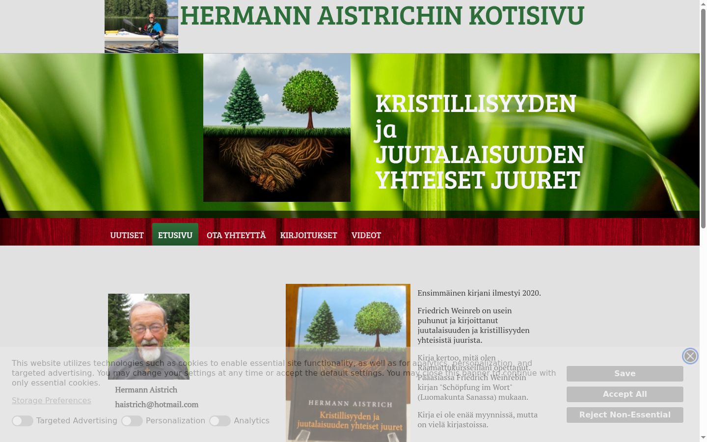 Skærmbillede af samtykkebanneret, som det blev vist før nogen interaktion