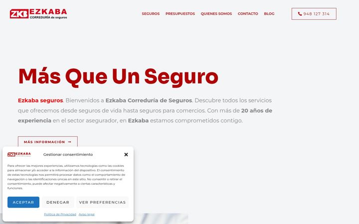 Screenshot of ezkabaseguros.com