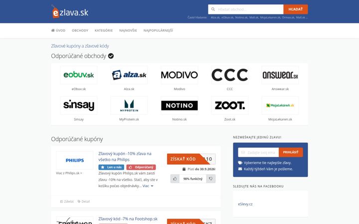 Screenshot of ezlava.sk