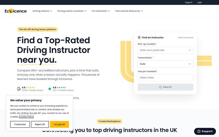 Screenshot of ezlicence.co.uk