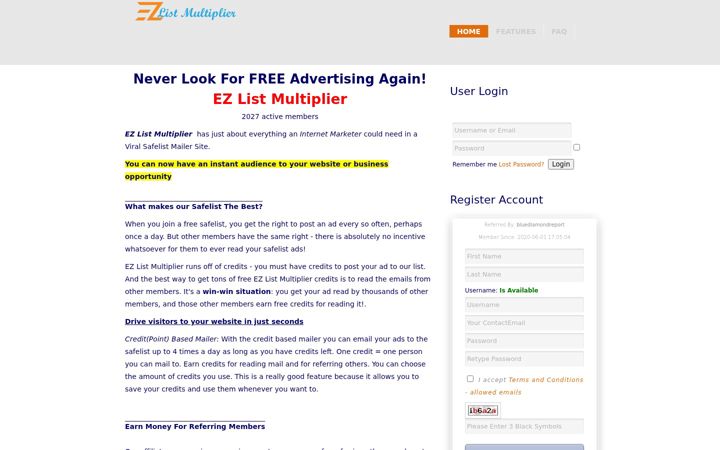 Screenshot of ezlistmultiplier.com