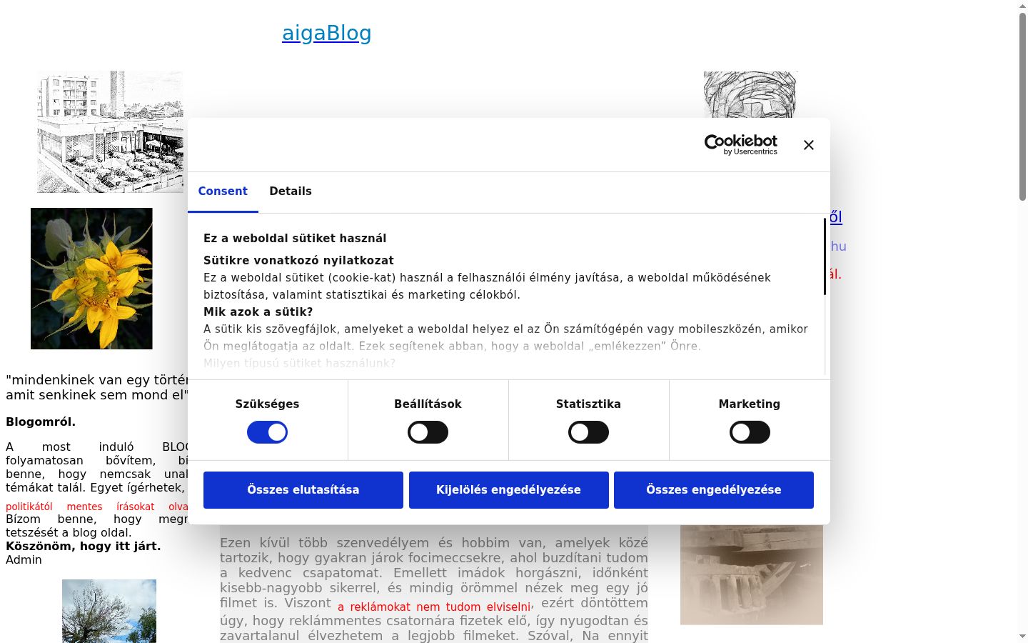 Screenshot des Einwilligungsbanners vor jeglicher Interaktion