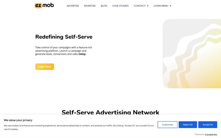 Screenshot van ezmob.com