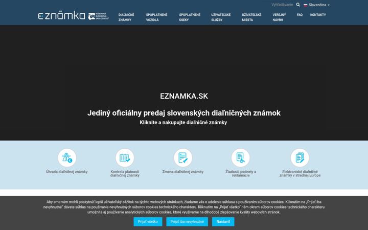 Screenshot of eznamka.sk